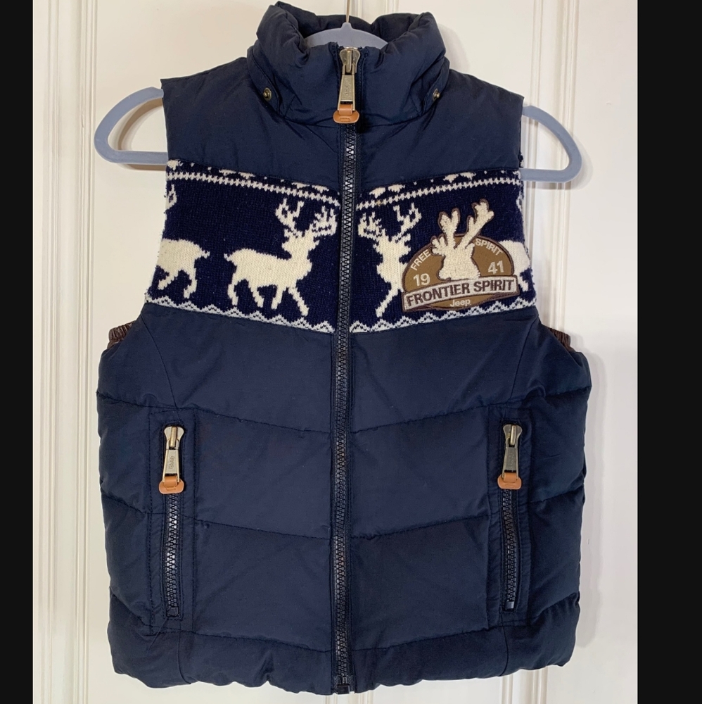 Official 'Jeep' Blue Puffer Vest Jacket Duck Down